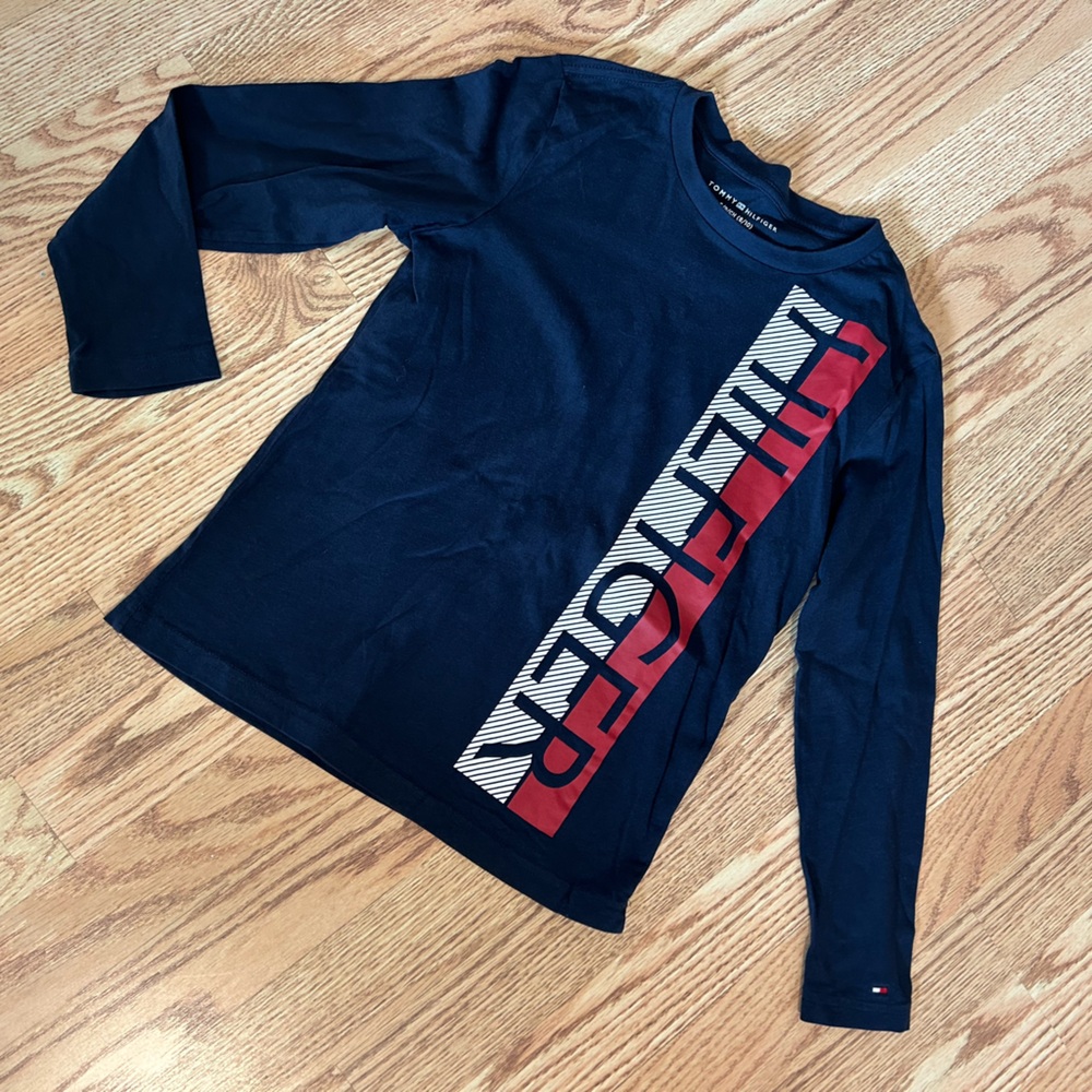 Boys Hillfiger Long Sleeve Tshirt S(8/10)